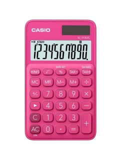 KAPESNÍ KALKULAČKA CASIO SL-310UC-RD ČERVENÁ, 10MÍSTNÝ DISPLEJ