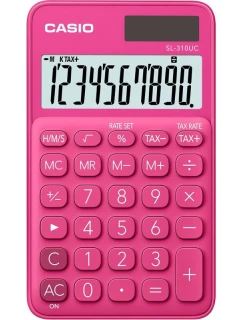 KAPESNÍ KALKULAČKA CASIO SL-310UC-RD ČERVENÁ, 10MÍSTNÝ DISPLEJ