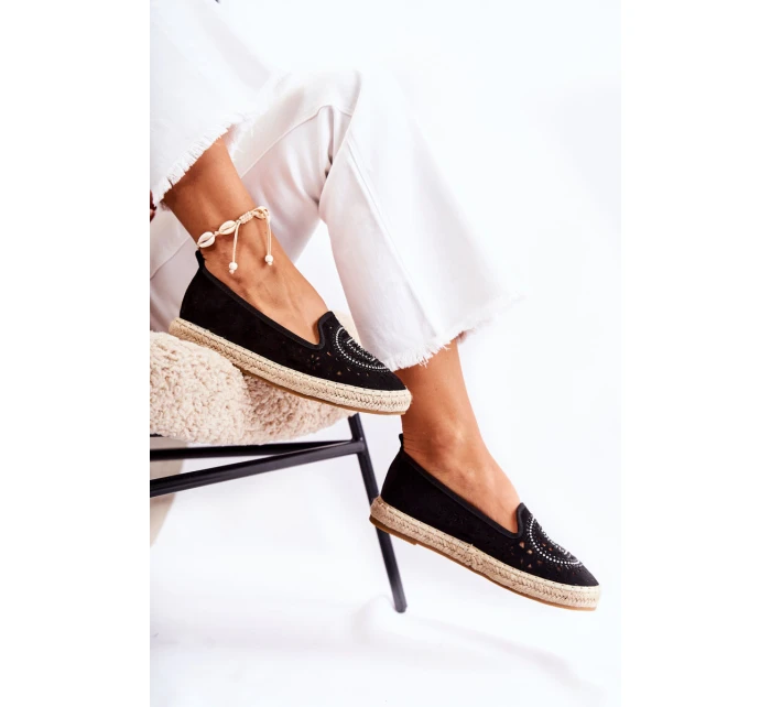 Prolamované Nazouvací dámské espadrilky Černá Meredith