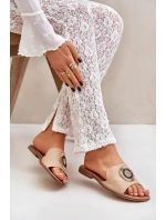 Kožené Pantofle S Dekorací Na Plochém Podpatku Béžové Lewski model 21682238 - Boto Kožené Pantofle S Dekorací Na Plochém Podpatku Béžové Lewski model 21682238 - Boto