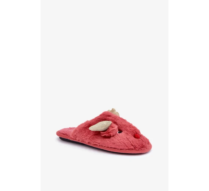 Vánoční pantofle s motivem soba Futrzane korálové Asielle