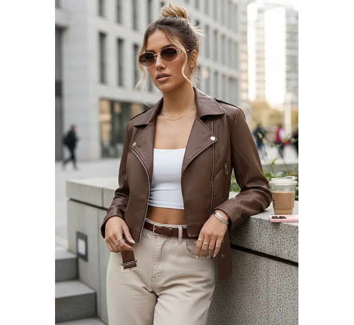 Dámské eko kůže krátké hnědé Ramones FashionStreet TY5672 Dámské eko kůže krátké hnědé Ramones FashionStreet TY5672