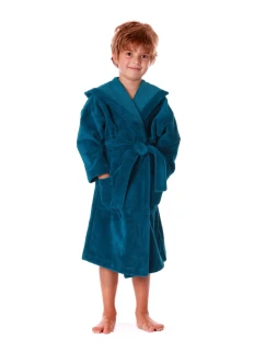 Dětský župan Tampa s kapucí 9149 petrolejová - Vestis