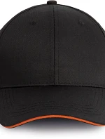 WK WKP 145 6 panelová kšiltovka 20.145W black/orange