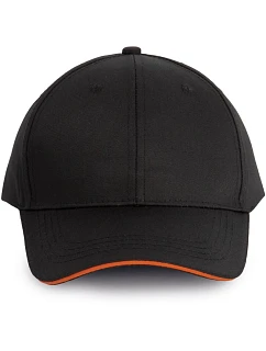WK WKP 145 6 panelová kšiltovka 20.145W black/orange