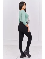 Halenkové body s potiskem pistole tmavě mátové barvy