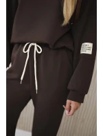 Viskózový komplet teplákové + kalhoty hnědý Viskózový komplet teplákové + kalhoty hnědý