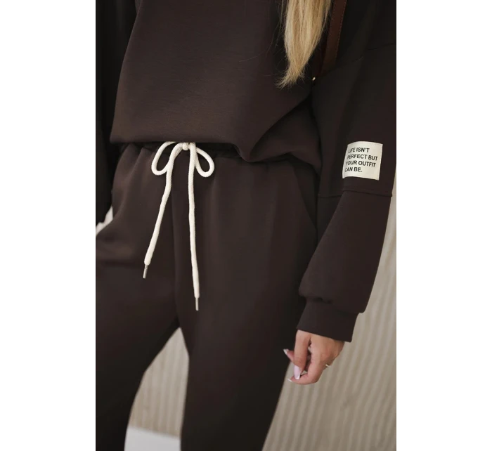 Viskózový komplet teplákové + kalhoty hnědý Viskózový komplet teplákové + kalhoty hnědý