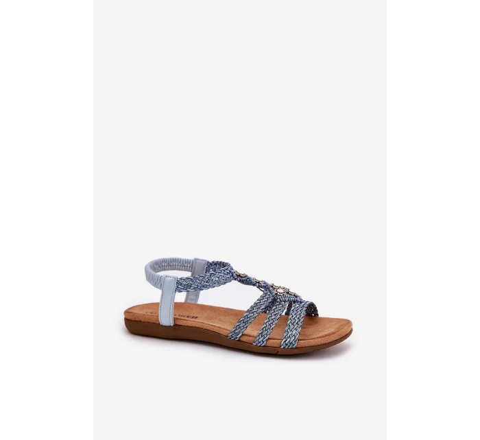 Dámské Ploché Sandály S Pásky Modré model 21693456 - Artiker Dámské Ploché Sandály S Pásky Modré model 21693456 - Artiker