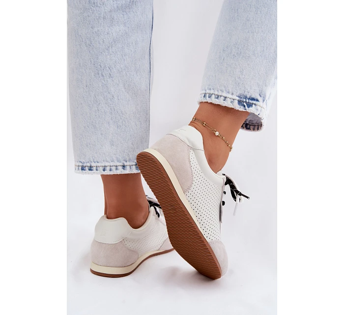 Kožené semišové dámské tenisky Big Star TT274555 Bílé