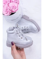 práškové stříbrné teplé Dětské boty traper Dexter práškové stříbrné teplé Dětské boty traper Dexter