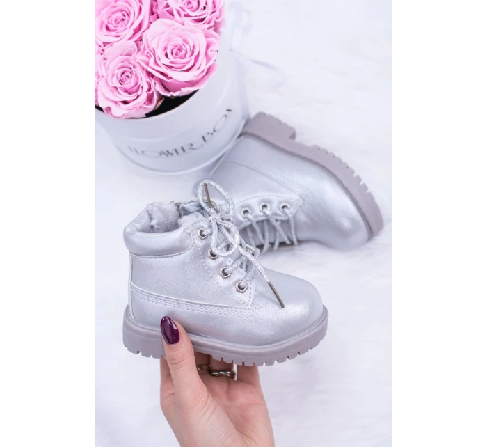 práškové stříbrné teplé Dětské boty traper Dexter práškové stříbrné teplé Dětské boty traper Dexter