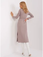 Sukienka LK SK model 19394546 ciemny bezowy - FPrice Sukienka LK SK model 19394546 ciemny bezowy - FPrice