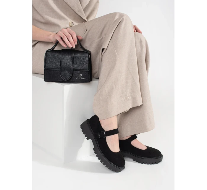 Stylové  polobotky dámské černé platforma