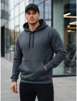 Pánská základní mikina s kapucí tmavě šedá Dstreet model 21985886 - FashionStreet