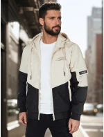 Pánská přechodná bunda s kapucí béžová model 21986395 - Dstreet