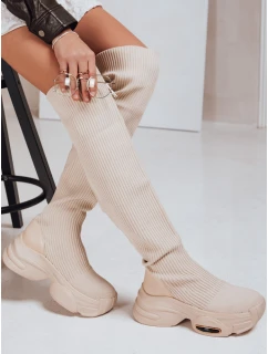 FashionStreet béžové dámské ponožkové boty ZY1322