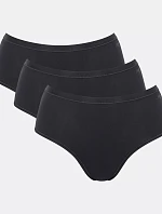 Dámské kalhotky GO Daily Cotton Midi 3P - BLACK - černé 0004 - SLOGGI