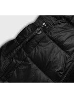 Černá oboustranná dámská bunda-kožíšek (B8052-1)