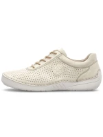 Dámské perforované béžové kožené polobotky model 21904669 - Rieker