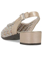 Dámské metalické béžové sandály Rieker 47078-90