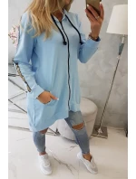 Mikina se zipem na zádech modrá