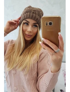 Fleecová čepice Sylwia K244 mocca