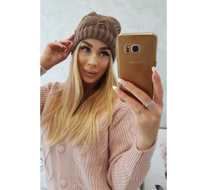 Fleecová čepice Sylwia K244 mocca Fleecová čepice Sylwia K244 mocca
