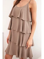 Dámské šaty na ramínka s volánky mini fango Dámské šaty na ramínka s volánky mini fango