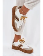 Dámské Tenisky Na Platformě S Dvojitým Šněrováním Leopardí Bílé Niteria Dámské Tenisky Na Platformě S Dvojitým Šněrováním Leopardí Bílé Niteria