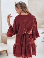 Letní mušelínové šaty LYVONNE vínové FashionStreet EY2614