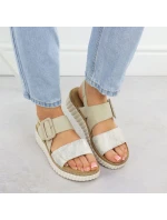Dámské sandály na podpatku béžové model 21904791 - Rieker