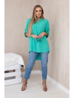 Halenka s prodlouženým zadním dílem tmavá máta Halenka s prodlouženým zadním dílem tmavá máta