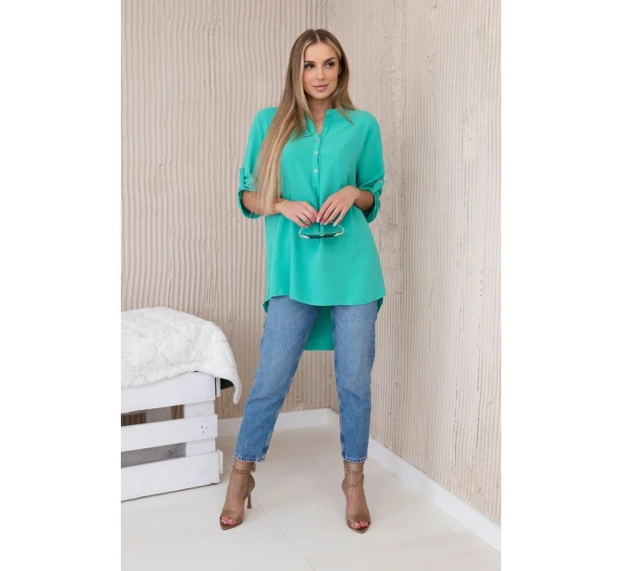 Halenka s prodlouženým zadním dílem tmavá máta Halenka s prodlouženým zadním dílem tmavá máta