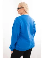 Dámská mikina Plus Size bavlněná basic s kulatým výstřihem model 21723061 - K-Fashion
