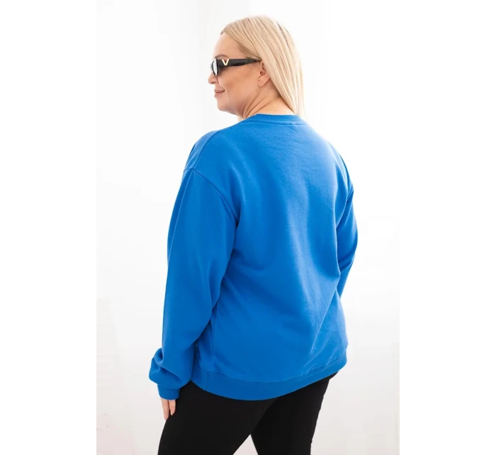 Dámská mikina Plus Size bavlněná basic s kulatým výstřihem model 21723061 - K-Fashion