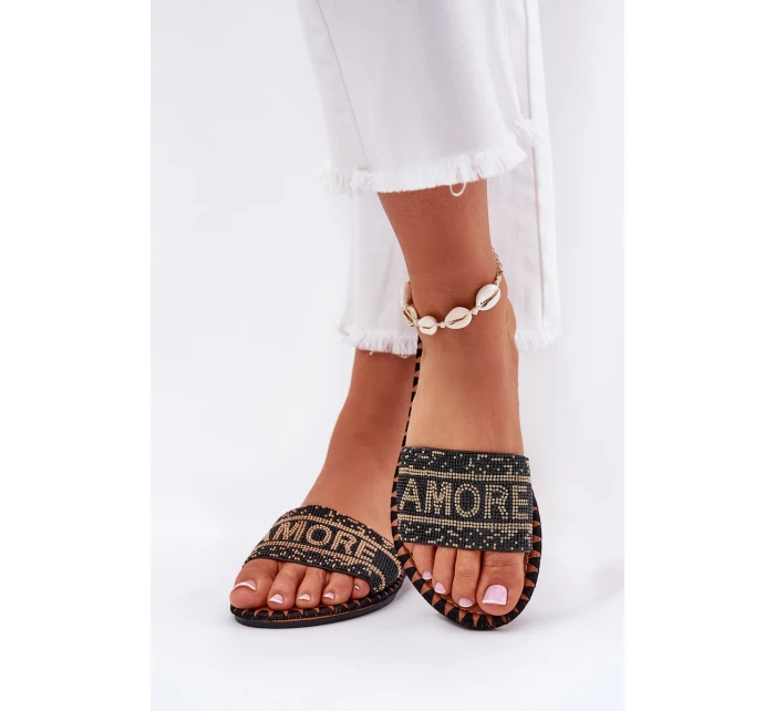 Dámské Pantofle Na Plochém Podpatku Se Černé model 21687321 - Boto Dámské Pantofle Na Plochém Podpatku Se Černé model 21687321 - Boto