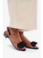 Dámské sandály průhledné s krystaly D&A MR61-9002 Černé