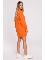 model 18004078 Svetrová tunika se zipy oranžová - Moe model 18004078 Svetrová tunika se zipy oranžová - Moe