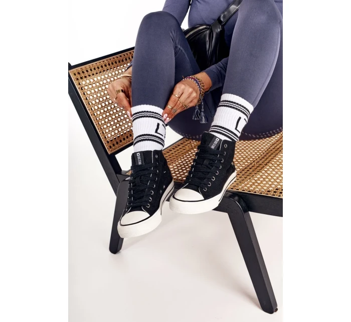 Dámské vysoké klasické tenisky Big Star - černé Dámské vysoké klasické tenisky Big Star - černé