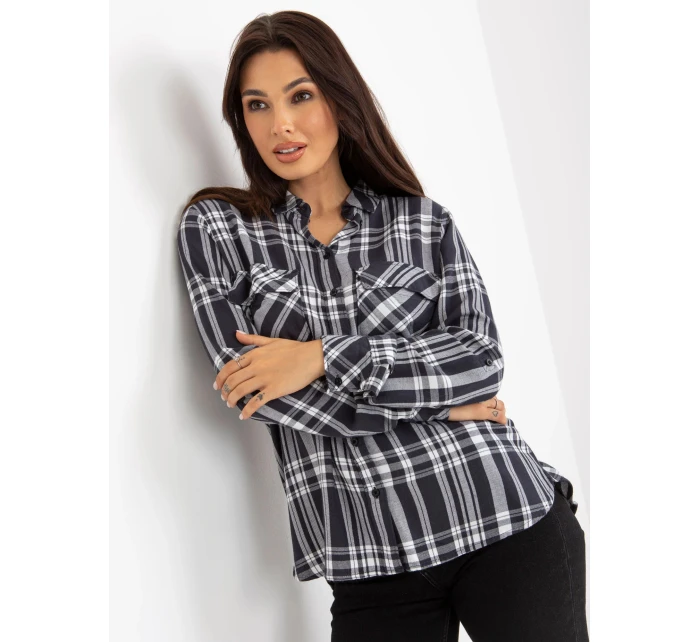 Dámská halenka D70039Z11082A tmavě šedá - FPrice Dámská halenka D70039Z11082A tmavě šedá - FPrice