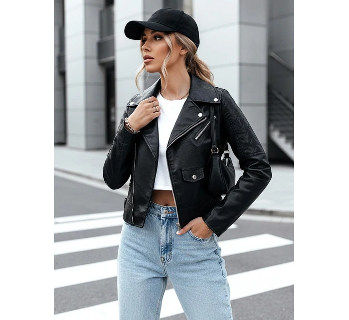 Dámská kožená bunda TY4197 černá - FashionStreet Dámská kožená bunda TY4197 černá - FashionStreet