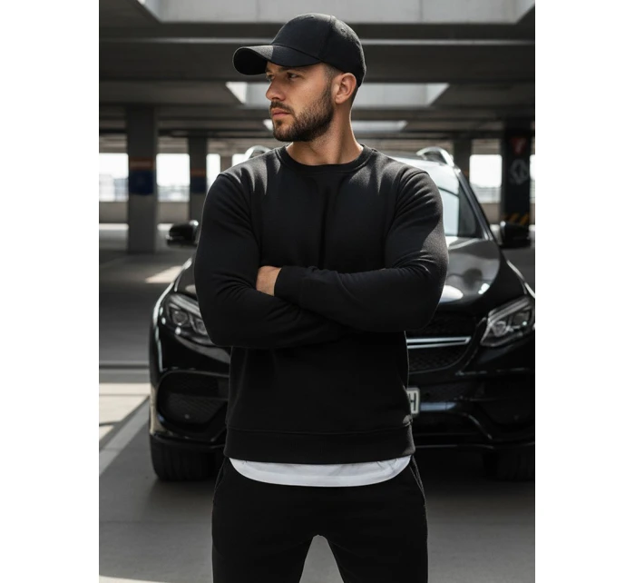 Pánská mikina bez kapuce černá BX2416 Pánská mikina bez kapuce černá BX2416