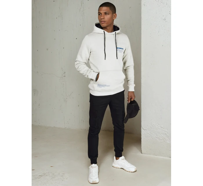 Pánská mikina s kapucí světle šedá model 21976042 - Dstreet Pánská mikina s kapucí světle šedá model 21976042 - Dstreet