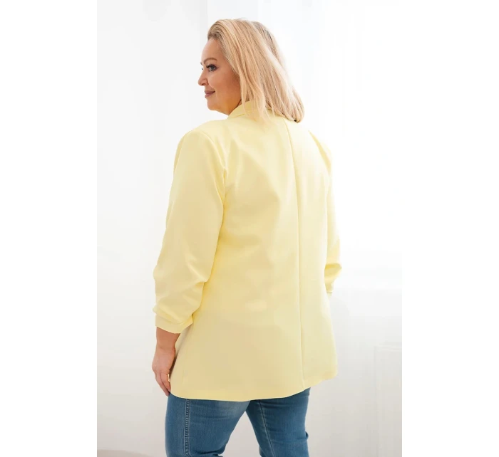 Dámská elegantní velikost Plus Size bunda žlutá