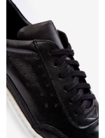 Pánské kožené sportovní boty model 21641519 černé - Zazoo Pánské kožené sportovní boty model 21641519 černé - Zazoo