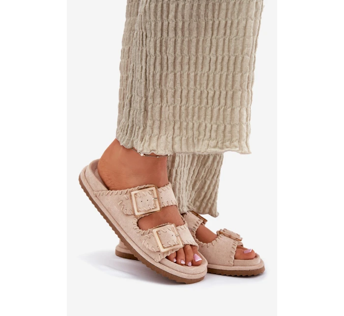 Dámské Sandály S Přezkami A Dekorativním Obšitím Béžové Visley Dámské Sandály S Přezkami A Dekorativním Obšitím Béžové Visley