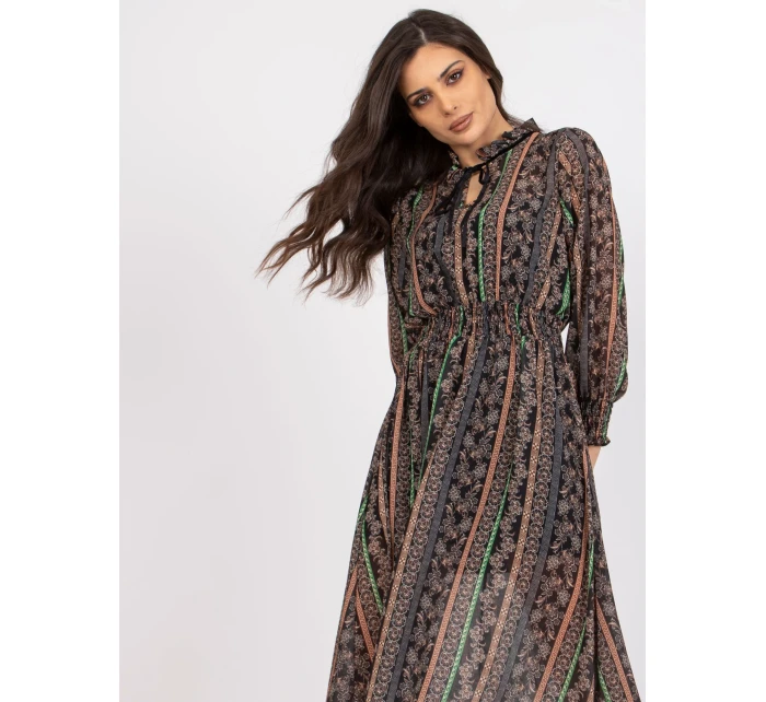 Šaty DHJ SK 15177 1.04P černá a béžová