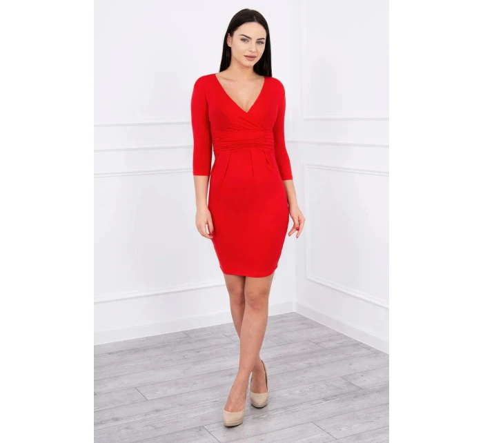 Těhotenské šaty 8317 červené - Kesi