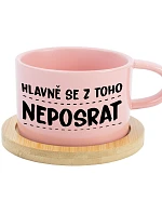 HLAVNĚ SE Z TOHO NEPOSRAT - růžový hrníček makronka 200 ml